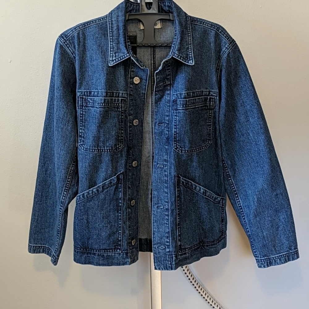 EUC Madewell Denim Patch Pocket Chore Coat Size L